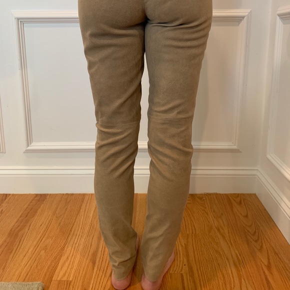 Theory Tan Suede Pants size 2 - Picture 2 of 3